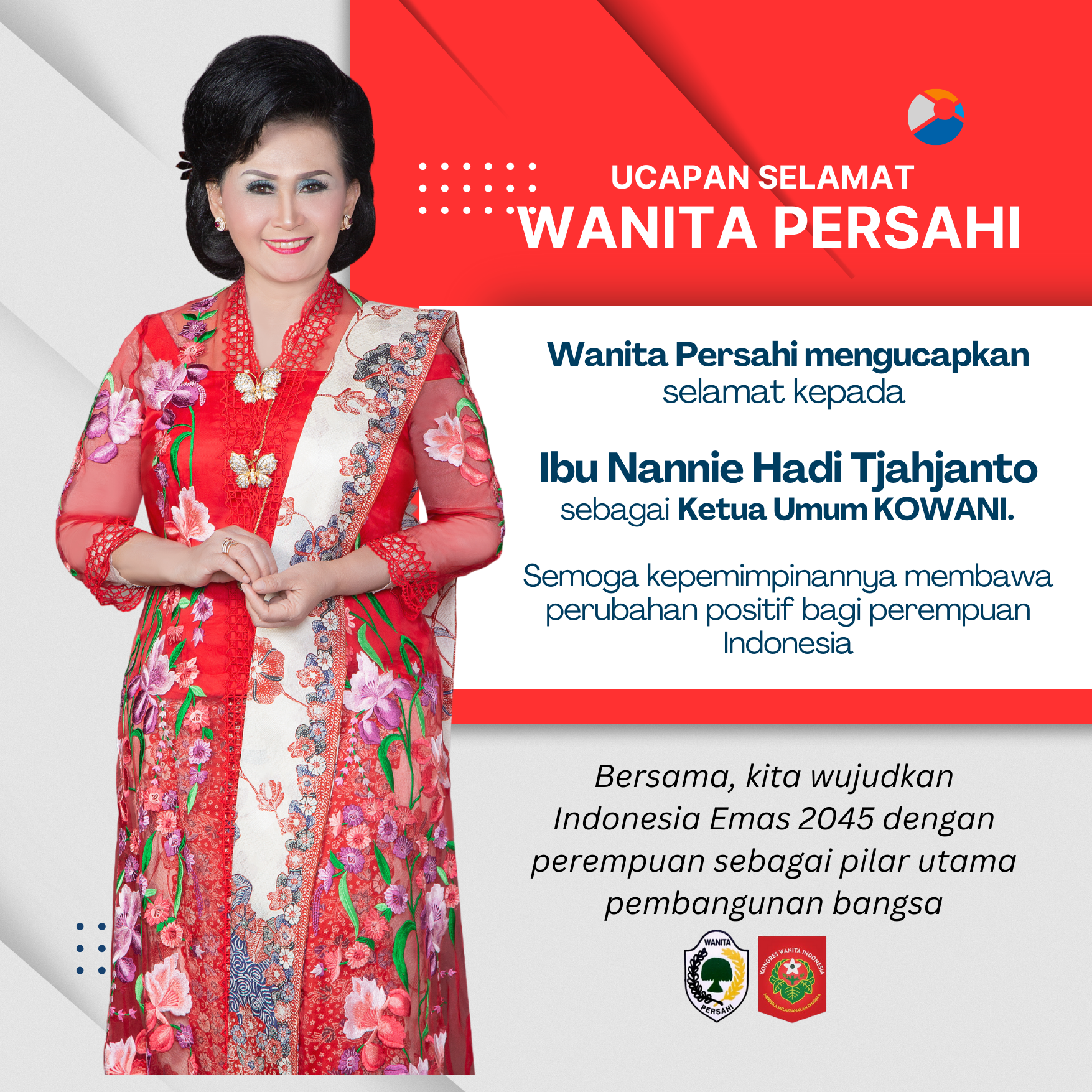 Selamat dan Sukses Ibu Nannie Hadi Tjahjanto!