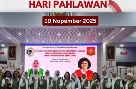 Pengurus Wanita Persahi berfoto bersama dalam ucapan Selamat Hari Pahlawan 10 November 2025 di Gedung Kowani, Jakarta.